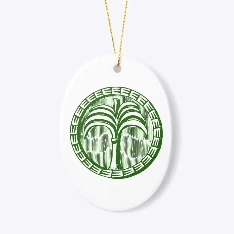 "the palm club" Ceramic Ornament - Oval